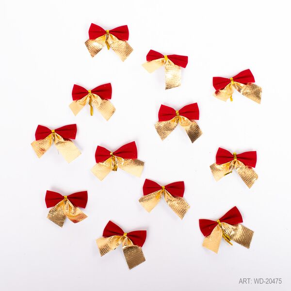 MOÑOS NAVIDEÑOS ROJO Y DORADO PACK X 12 PCS WD-20475