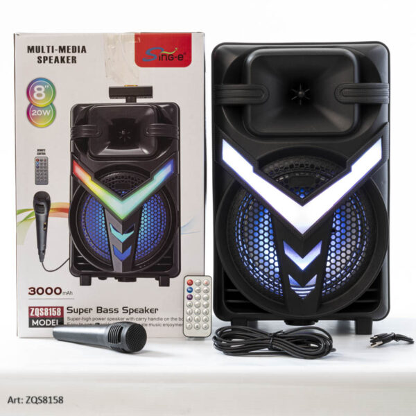 PARLANTE PORTÁTIL CON MICROFONO Y CONTROL ZQS8158-8