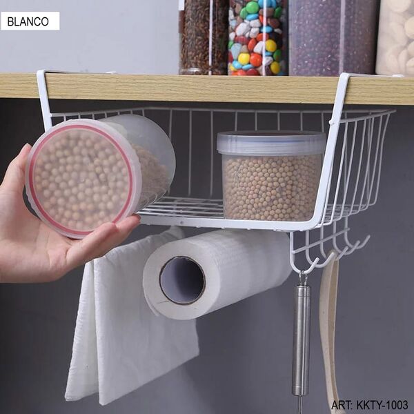 CANASTO ORGANIZADOR PARA COLGAR CON GANCHOS, 2 COLORES KKTY-1003-30