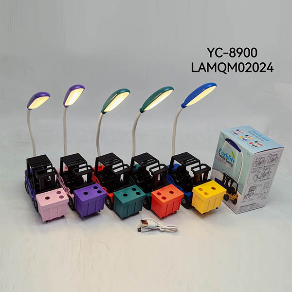 LAMPARA DE MESA INFANTIL FORMA CAMION CON PORTA LAPICES YC-8900-120