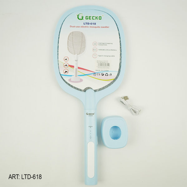 RAQUETA MATA MOSQUITO USB CON BASE LTD-618-50