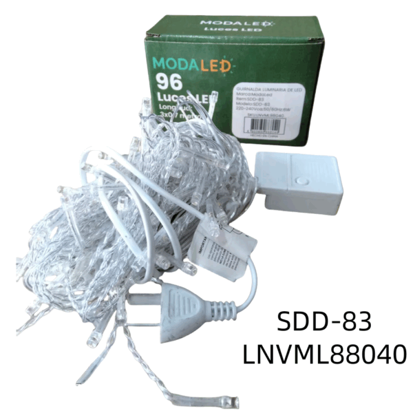 LUZ LLUVIA LED 96 LUCES CALIDAS SDD-83