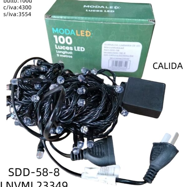 LUZ LED NAV. V8 100 LUCES CALIDA SDD-58-8-100