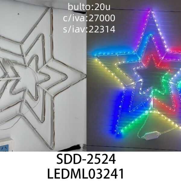 LUZ CON FORMA ESTRELLA TRIPLE (MULTICOLOR) SDD-2524-20