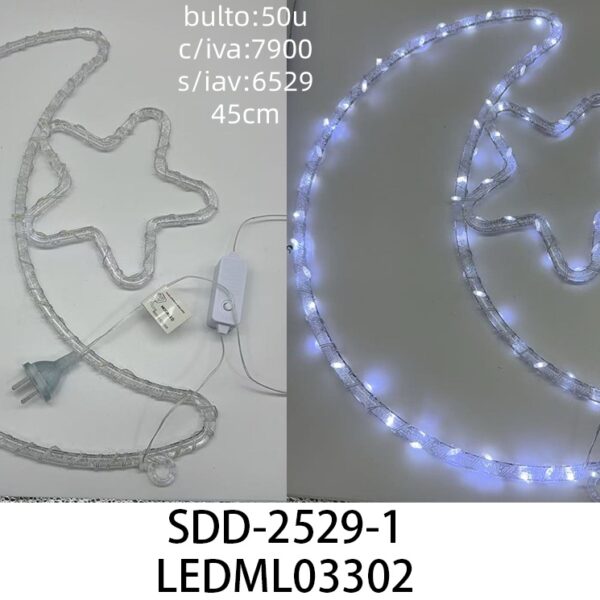 LUZ CON FORMA LUNA Y ESTRELLA (FRIA) SDD-2529-1-50