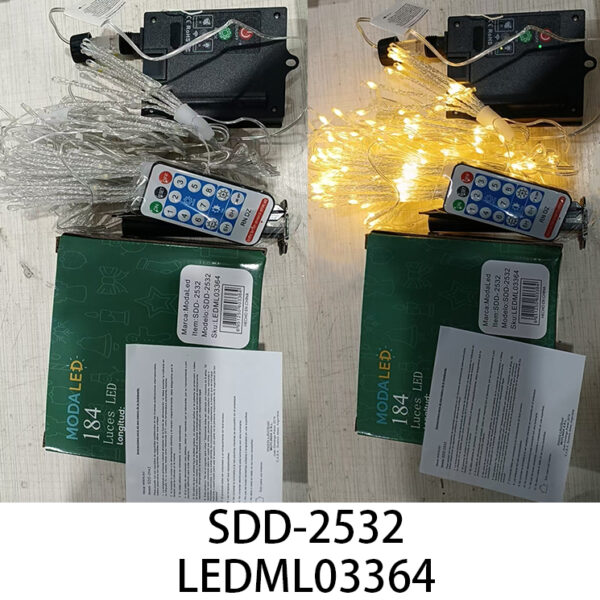 CORTINA DE LUZ SOLAR PARA JARDIN CON CONTROL MODALED SDD-2532-100
