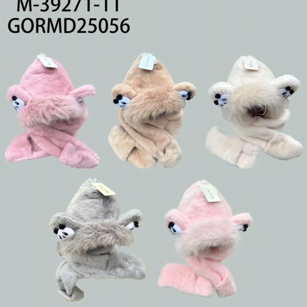 GORRO BUFANDA CON GUANTES DE PELUCHE CON OREJITAS M-39271-11-120