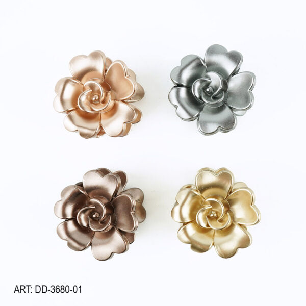 BROCHE DE PELO 4CM FLOR METALIZADA DD-3680-01-900
