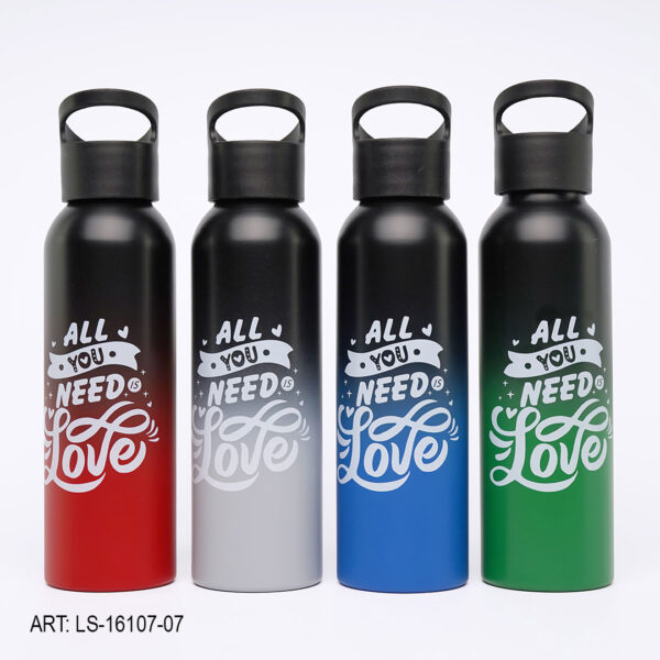 BOTELLA ALUMINIO 600ML CON FRASE LS-16107-07-60