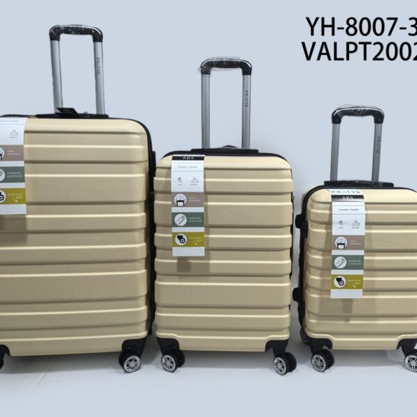 JUEGO VALIJA 3PCS 20.24.28 COLOR BEIGE YH-8007-3B