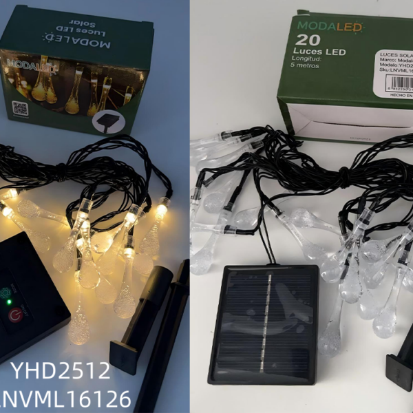 LUZ LED SOLAR GOTAS CALIDA YHD2512
